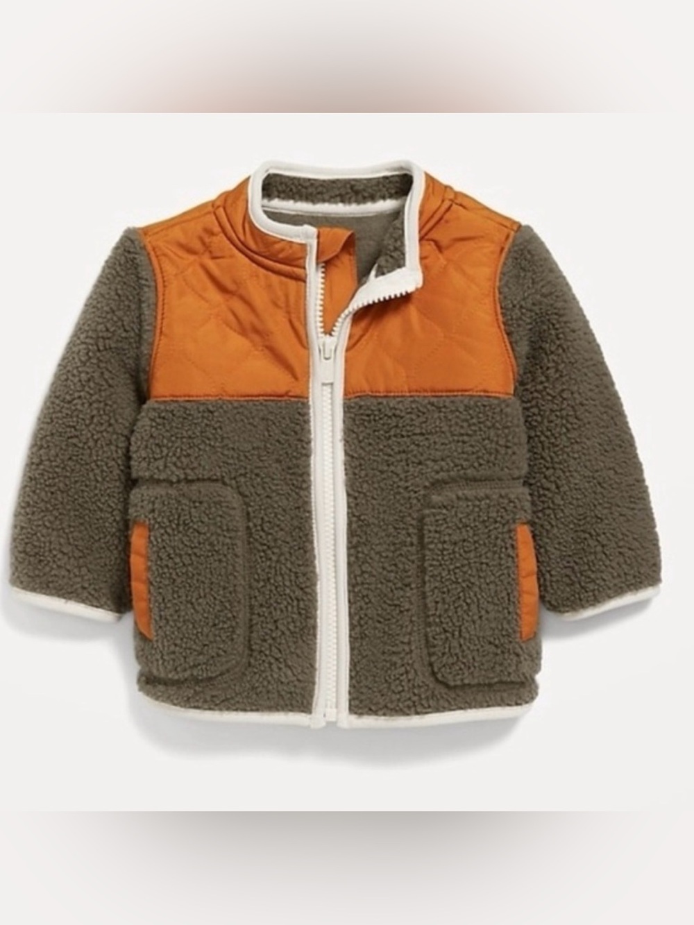 OLD NAVY | Unisex Cozy Sherpa Hybrid Zip Jacket for Baby 6-12 M